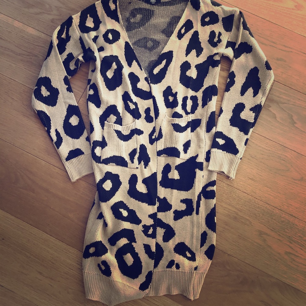 Cheetah print sweater coat